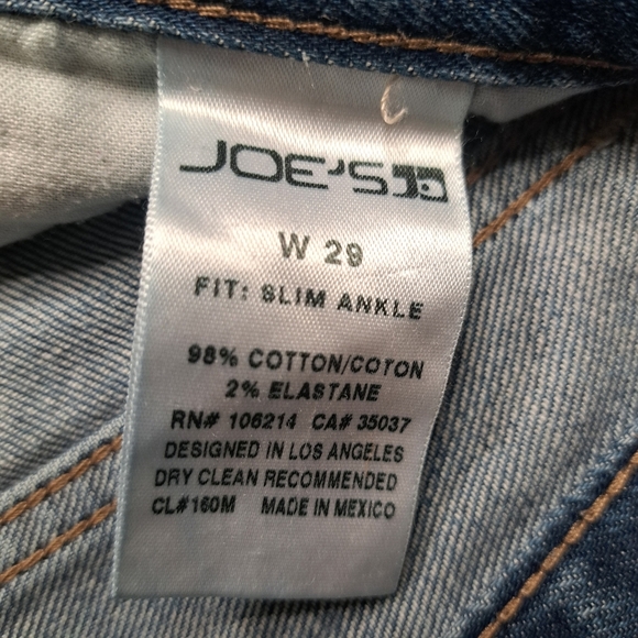 Joe's Jeans Womens 34x28 Blue Valencia Faded High Rise Slim Ankle - Picture 4 of 10